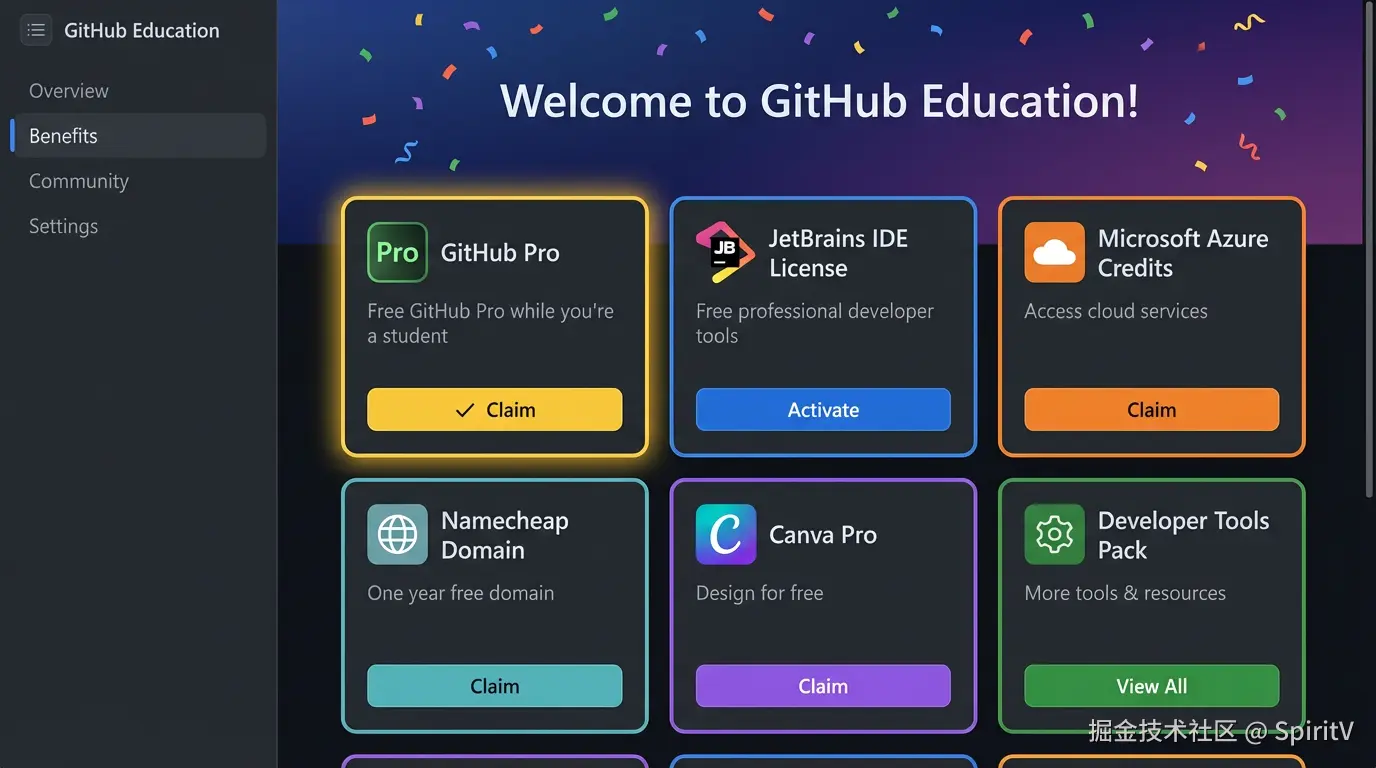 Student Pack 权益展示