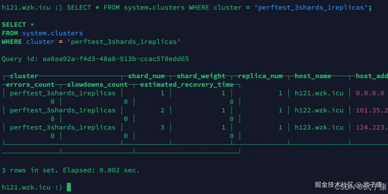 ClickHouse 查询数据库