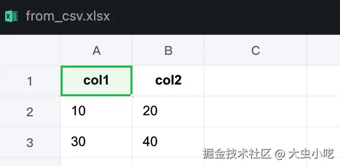 从CSV读取数据并存入Excel-效果图