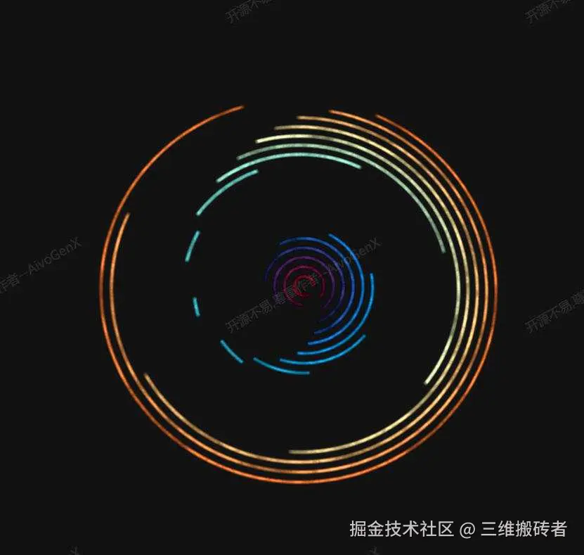 动态旋转同心圆着色器效果