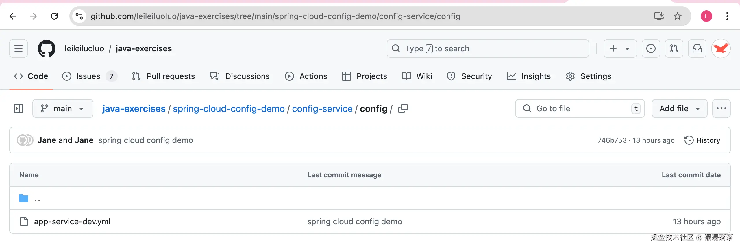 Config Service 公共配置文件所在仓库