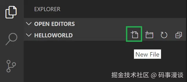 New File title bar button