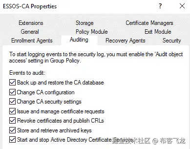 图 8.1 – 为 AD CS 事件启用审计