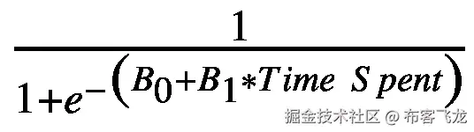\frac{1}{1+{e^{-}}^{\left({B}_0+{B}_1\ast Time\ Spent\right)}}
