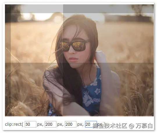 四边应用剪裁数值后的效果