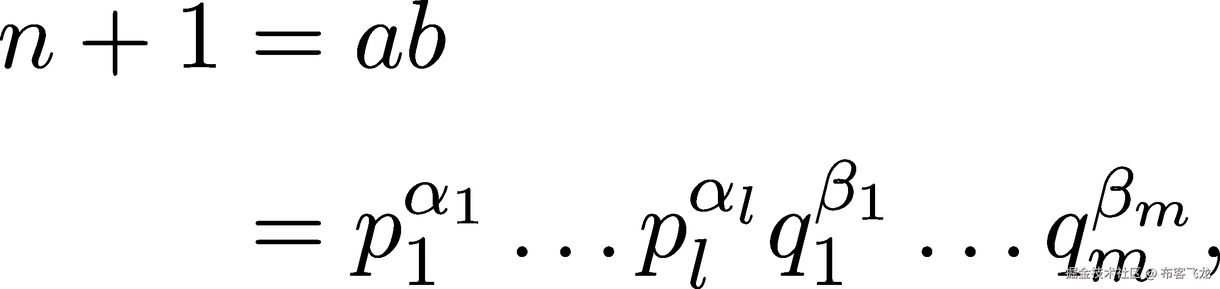 n + 1 = ab α α β = p11...pll q11 ...qβmm , 