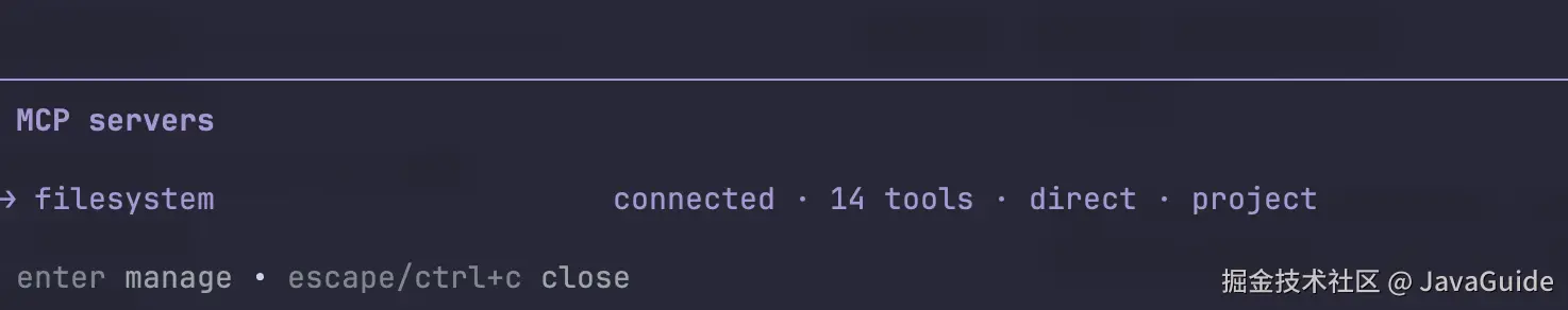 filesystem MCP 已连接，使用 direct 模式