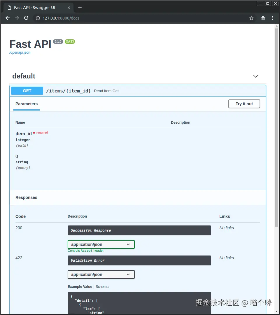 Fast API Swagger UI