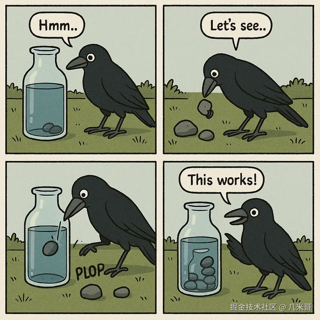 乌鸦智慧四格漫画故事