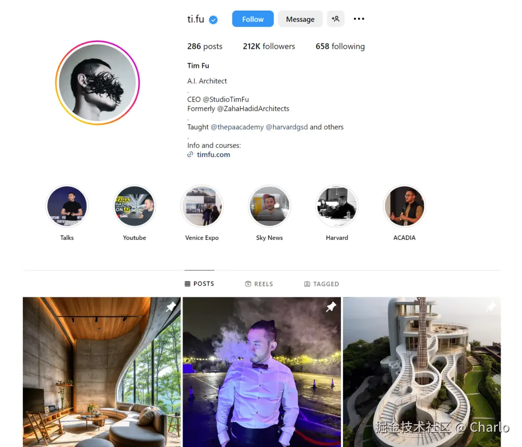 Tim Fu 的 Instagram 帐户