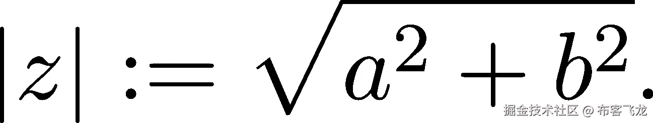  ∘ --2---2 |z| := a + b . 