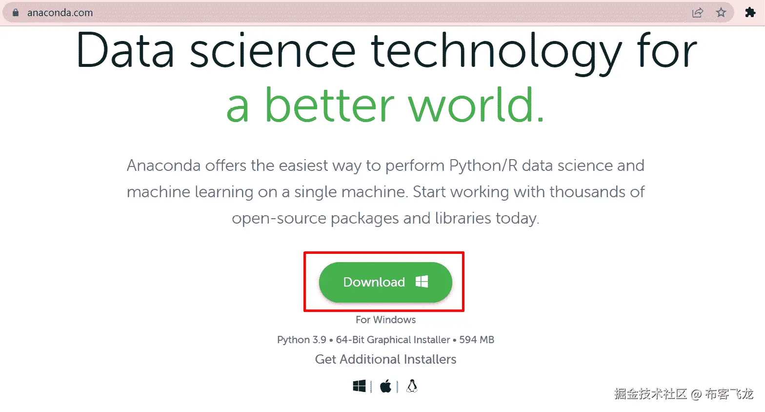 图 A1.4 – 下载 Anaconda