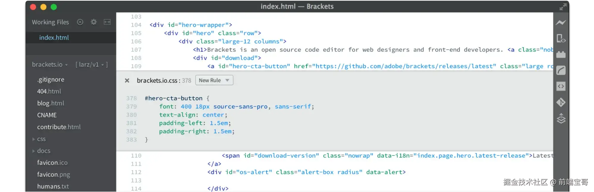 html 编辑器实时预览，brackets