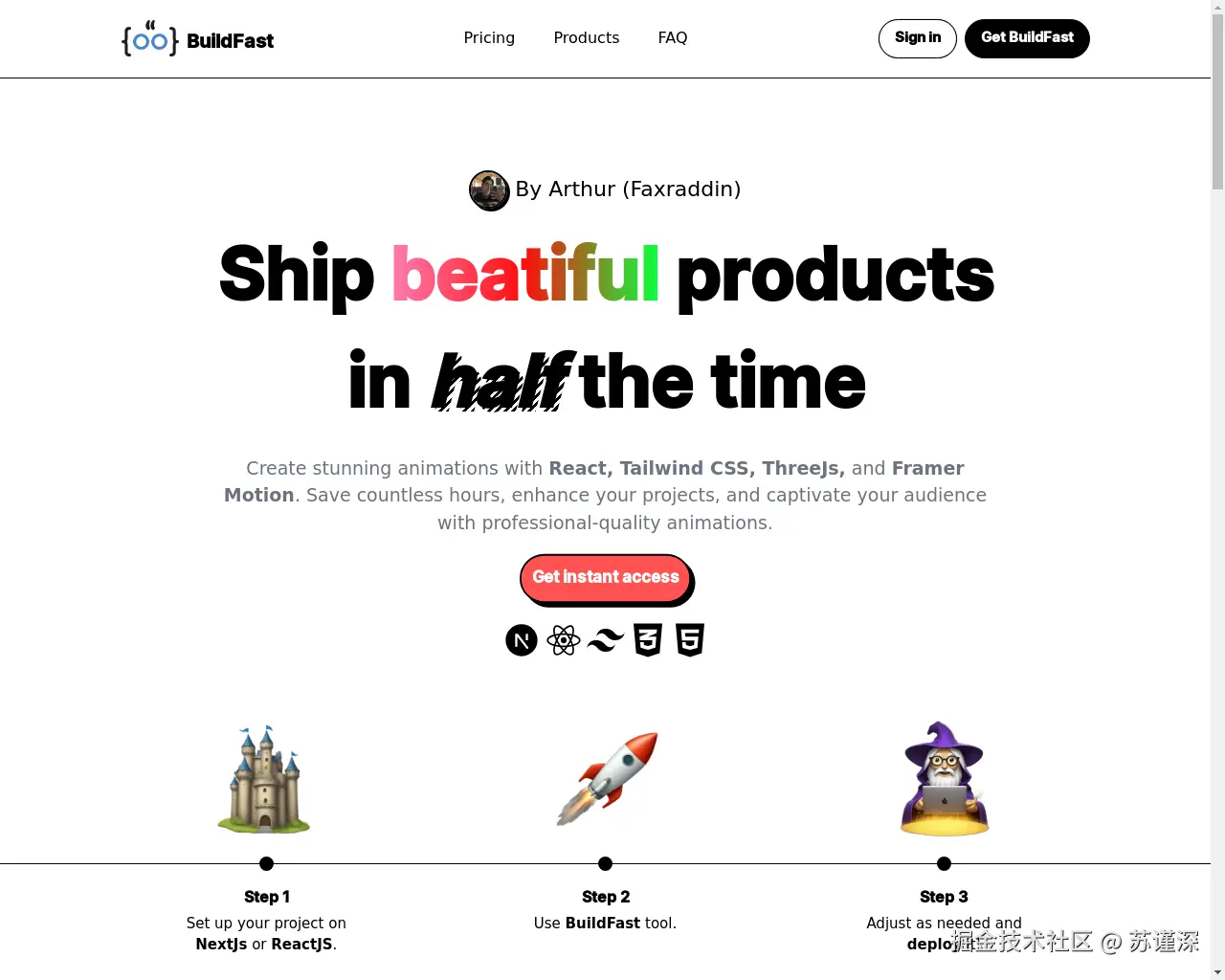 Show HN: 我创建了一个SaaS平台，展示如何在NextJS/ThreeJS上制作10k动画。 - 项目截图