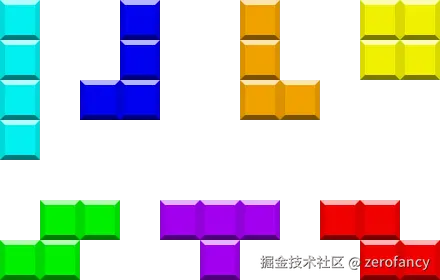俄罗斯方块中的几种砖块