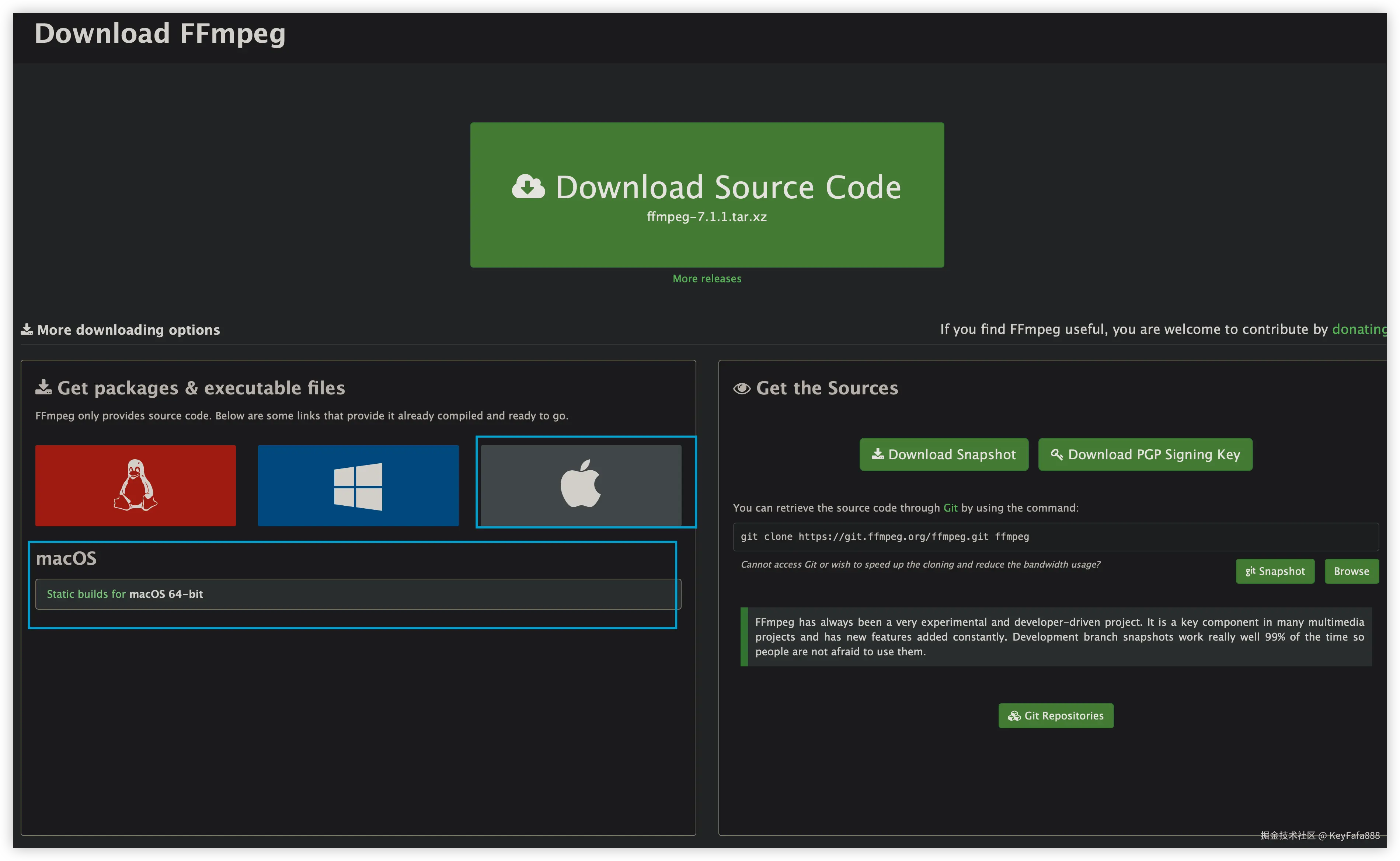 FFmpeg下载的地址图片