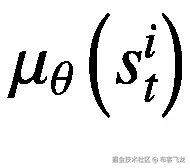 {\mu}_{\theta}\left({s}_t^i\right)
