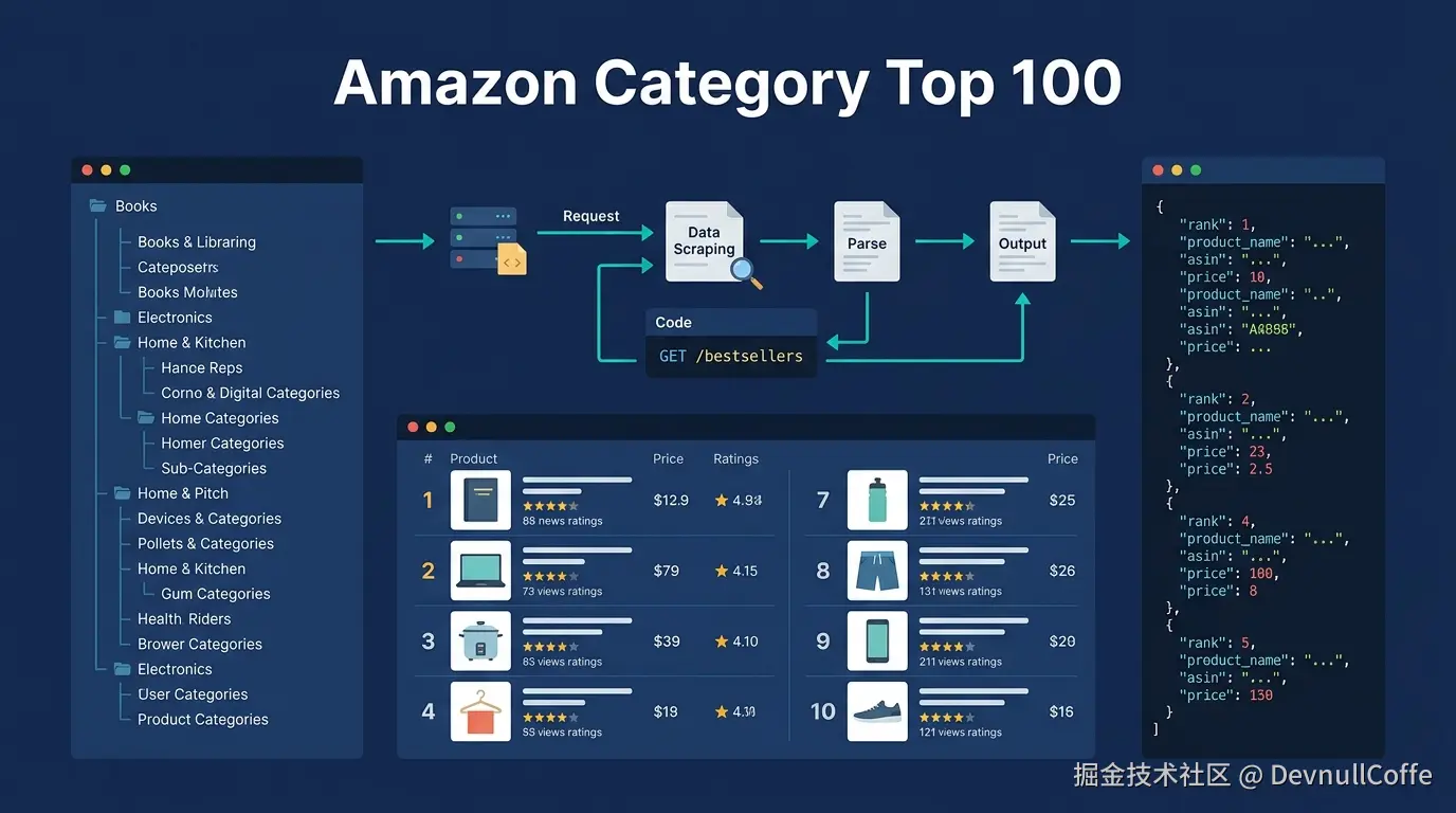 Amazon Top 100 Category Scraper — Real-Time Data Pipeline Visualization.jpeg