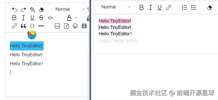 TinyEditor 协同编辑效果