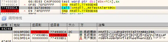 调用NtTestAlert进入内核