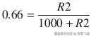 0.66=\frac{R2}{1000+R2}