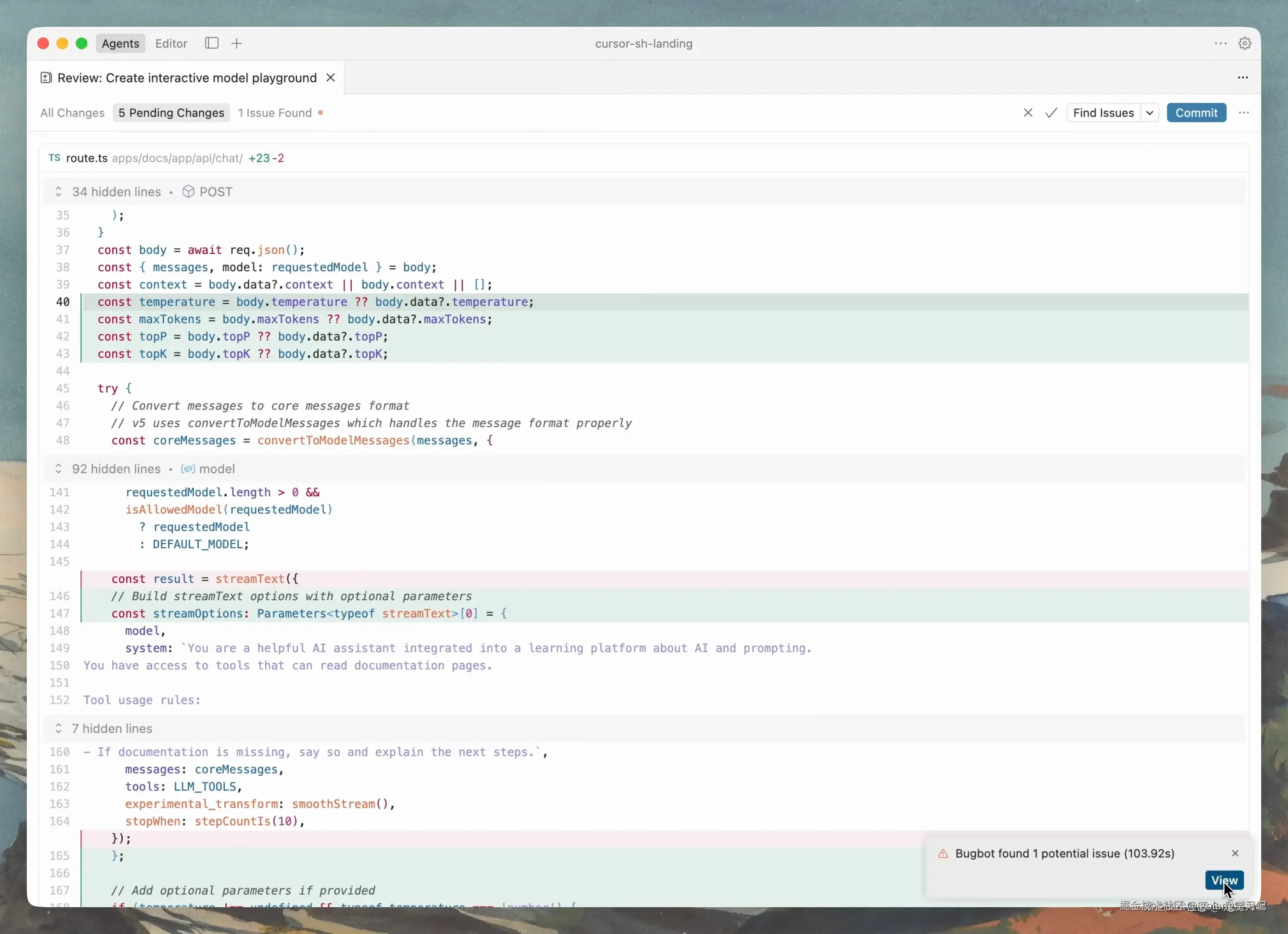 AI Code Review 侧边栏