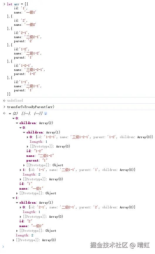 根据parent生成树