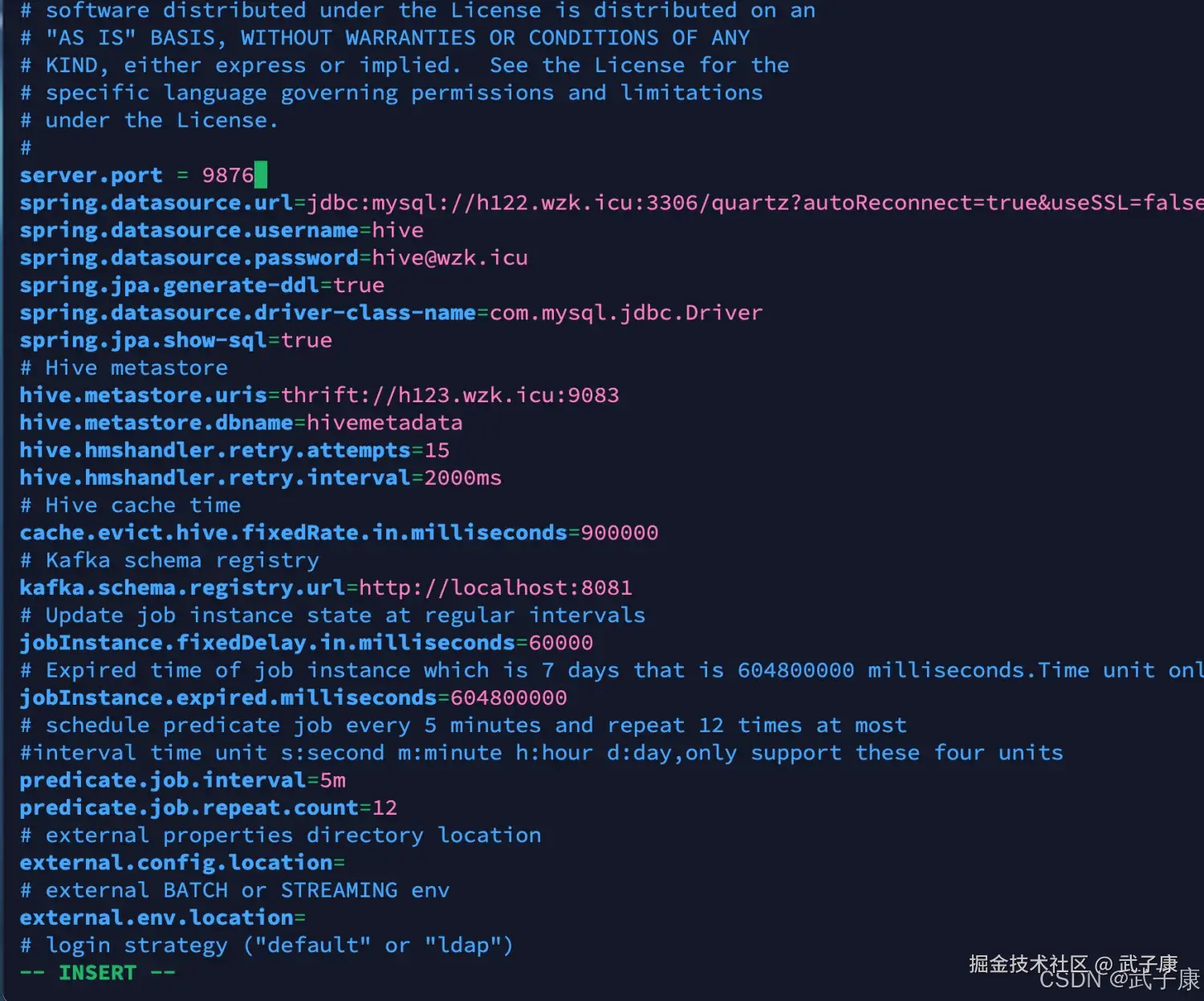 Spring Boot 配置文件代码截图