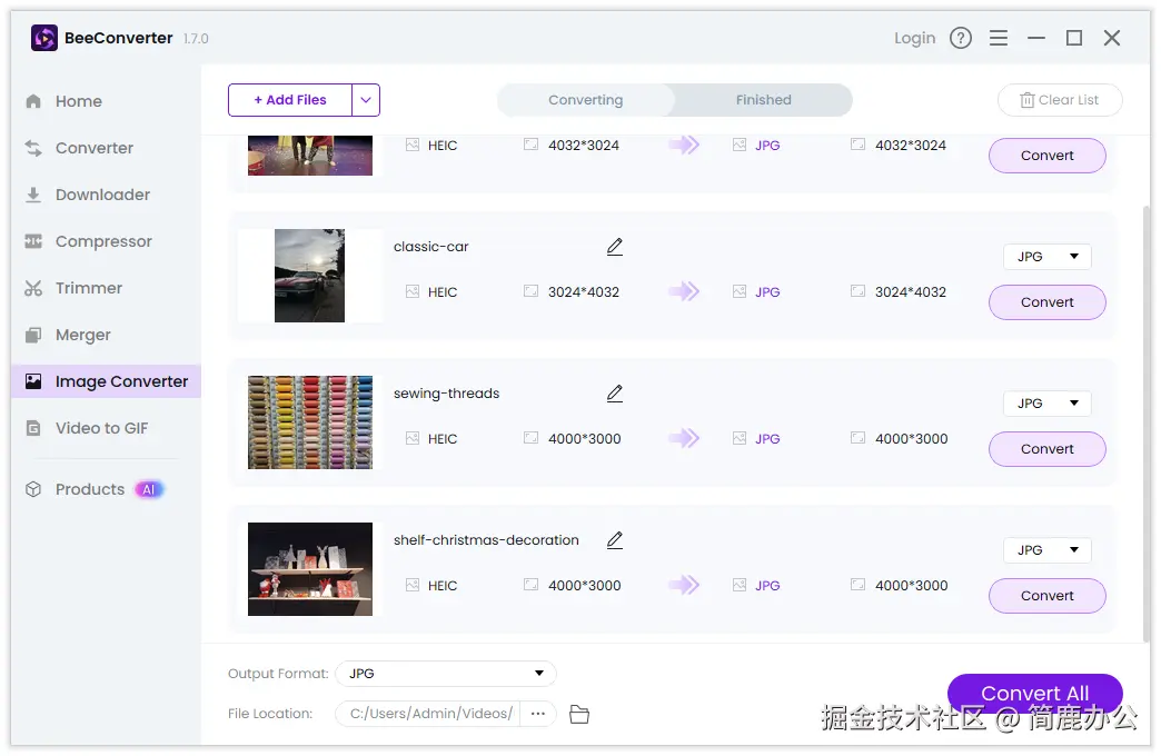 BeeConverter 批量转 HEIC 格式