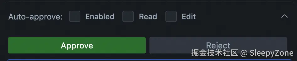 Cline 工具调用用户确认界面