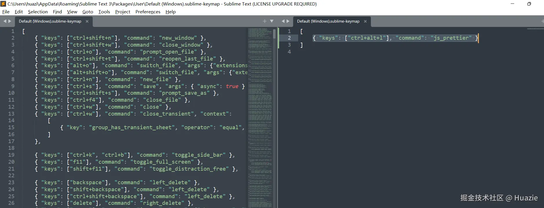 jsprettier-key-bindings.png