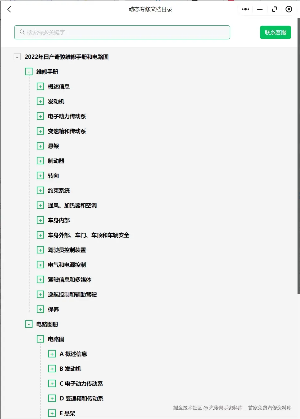 2008-2024年日产汽车维修手册和电路图资料更新