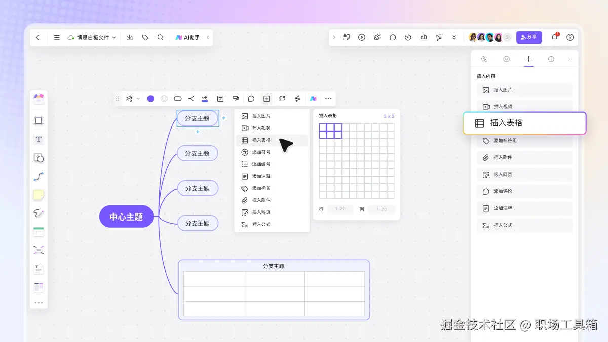 富媒体思维导图boardmix