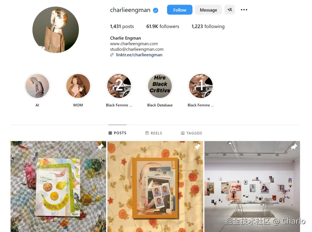 Charlie Engman 的 Instagram 帐户