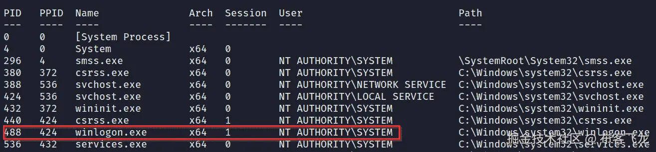 图 5.9 – Meterpreter 进程