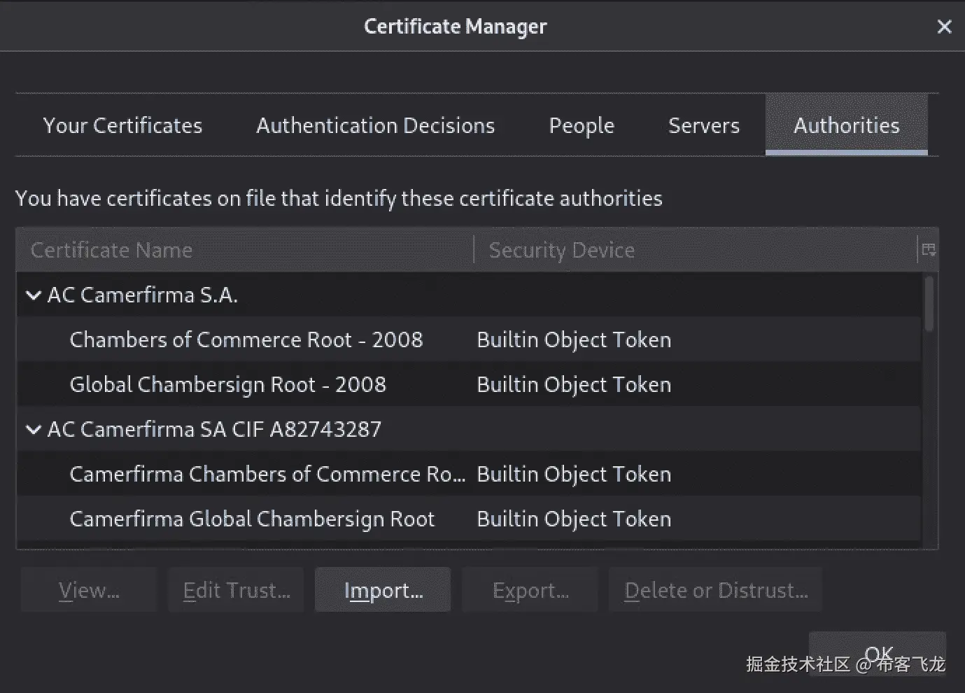图 9.15 – 导入证书