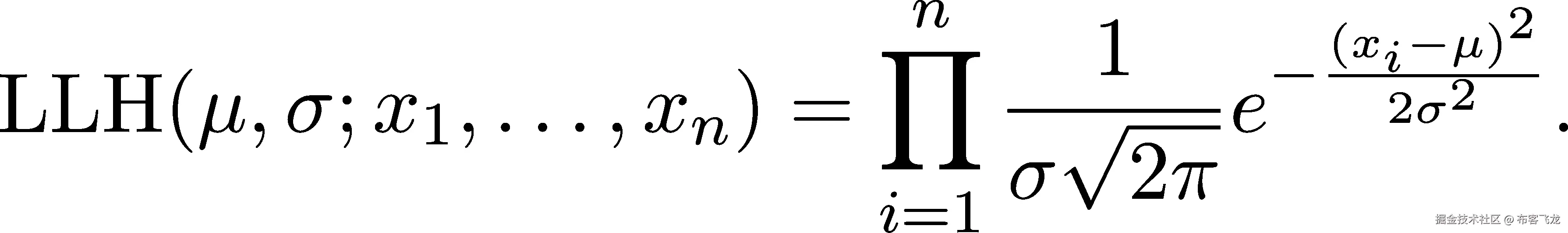  n 2 LLH (μ, σ;x ,...,x ) = ∏ -√1--e− (xi2−σμ2). 1 n i=1 σ 2π 