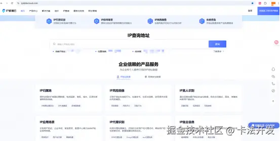 IP数据云首页查询结果展示