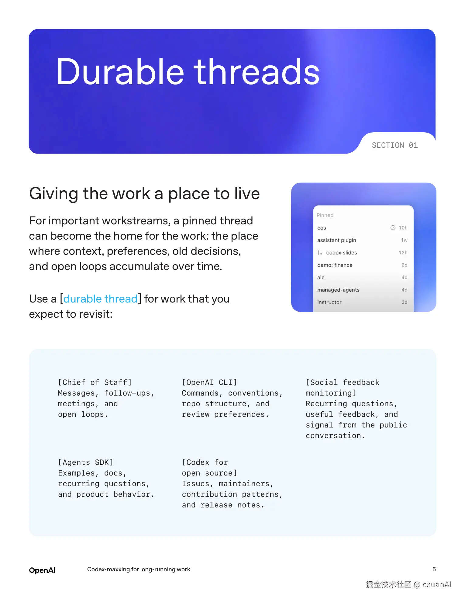 Durable threads page