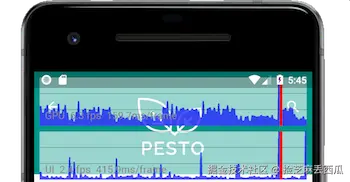 Screenshot of performance overlay showing jank with red bars
