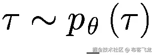 \tau \sim {p}_{\underset{\_}{\theta }}\left(\tau \right)