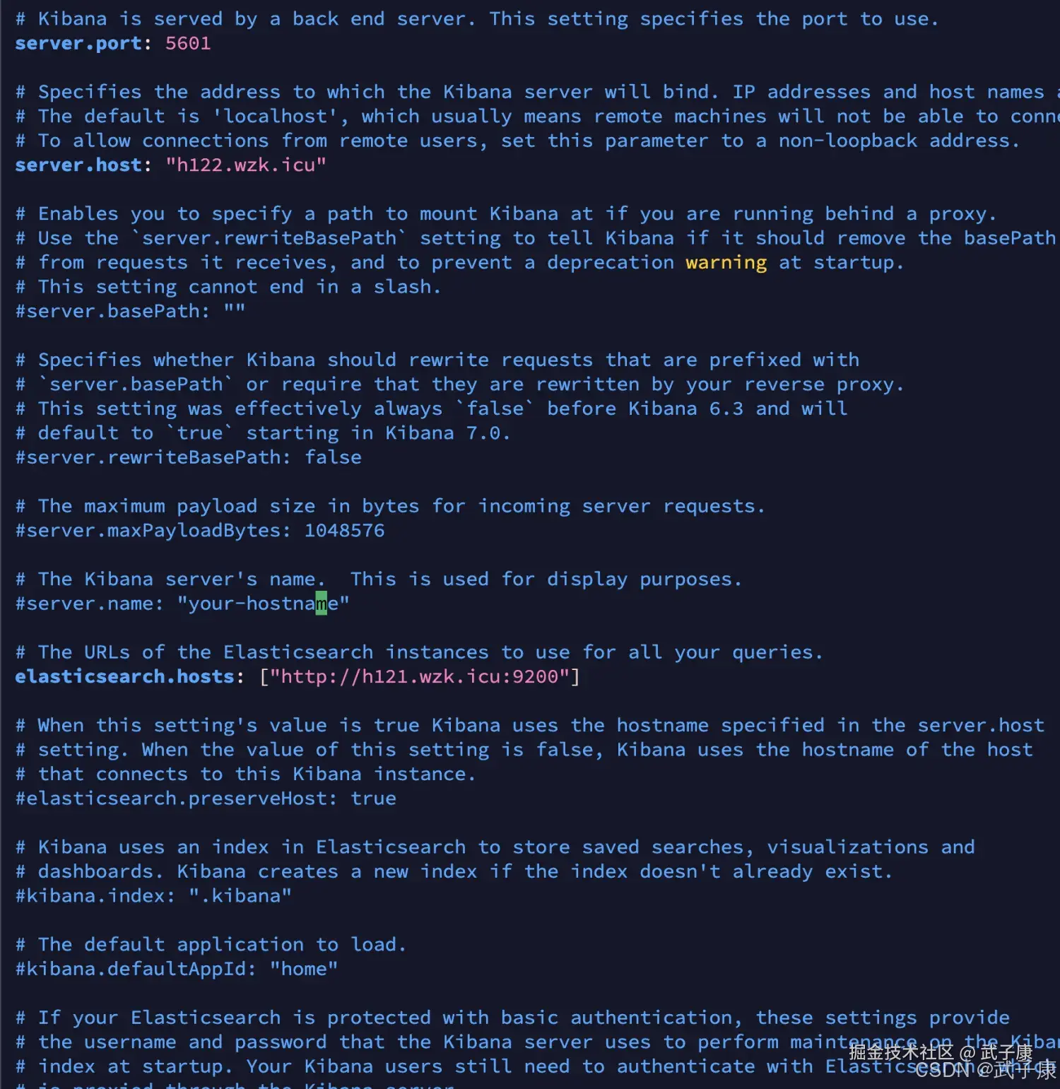 elasticsearch.hosts