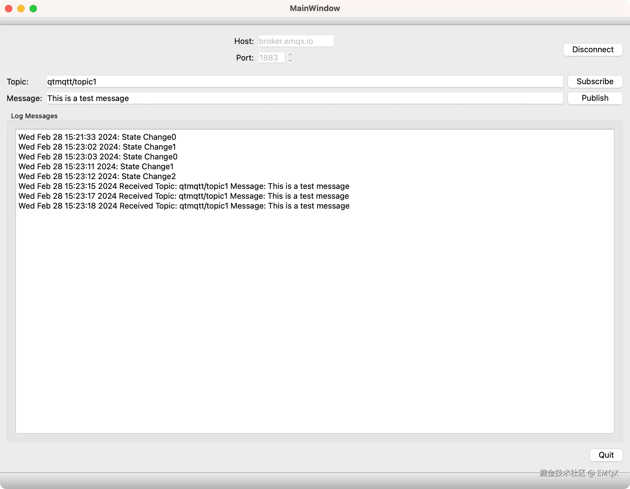 MQTT client is running successfully