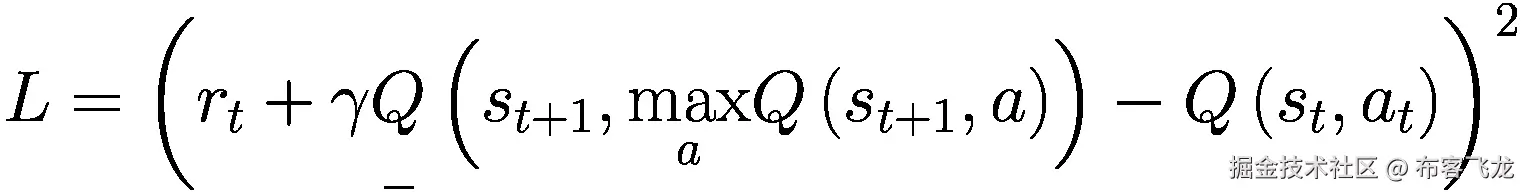 L={\left({r}_t+\gamma \underset{\_}{Q}\left({s}_{t+1},\underset{a}{\mathit{\max}}Q\left({s}_{t+1},a\right)\right)-Q\left({s}_t,{a}_t\right)\right)}²