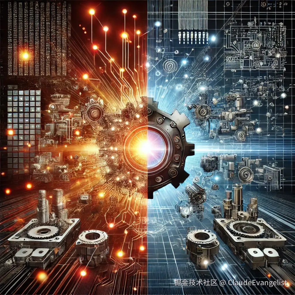 DALL·E 2024-10-16 23.13.24 - A dynamic illustration showing the core elements of a tech company's competitive strength_ a balance between 'Technical Knowledge' and 'Engineering Ca.webp