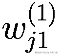 {w}_{j1}^{(1)}
