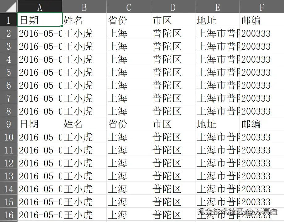 table2 导出excel重复