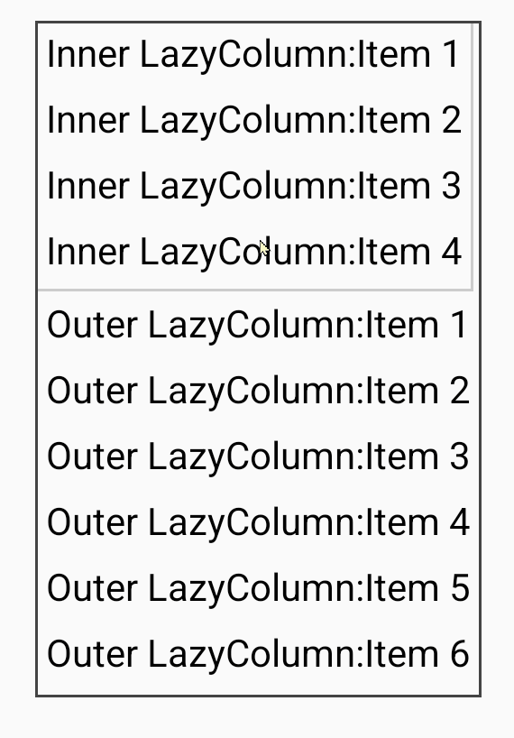 滑动嵌套的 LazyColumn