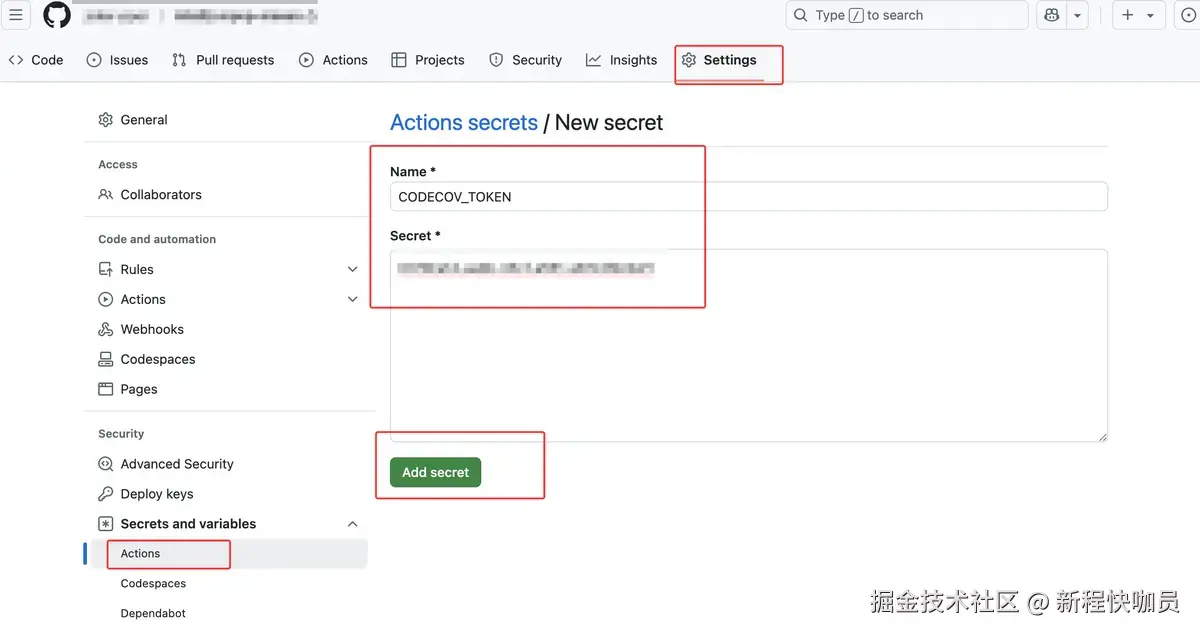 Actions secrets and variabies setting.png